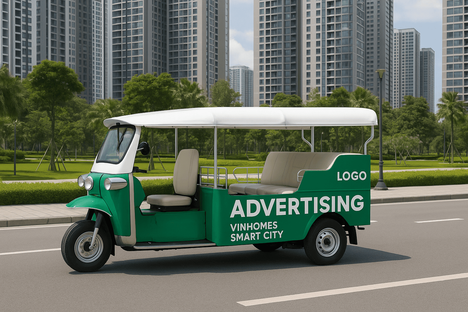 DỊCH VỤ QUẢNG CÁO XE TUK TUK VINHOMES TÂY MỖ