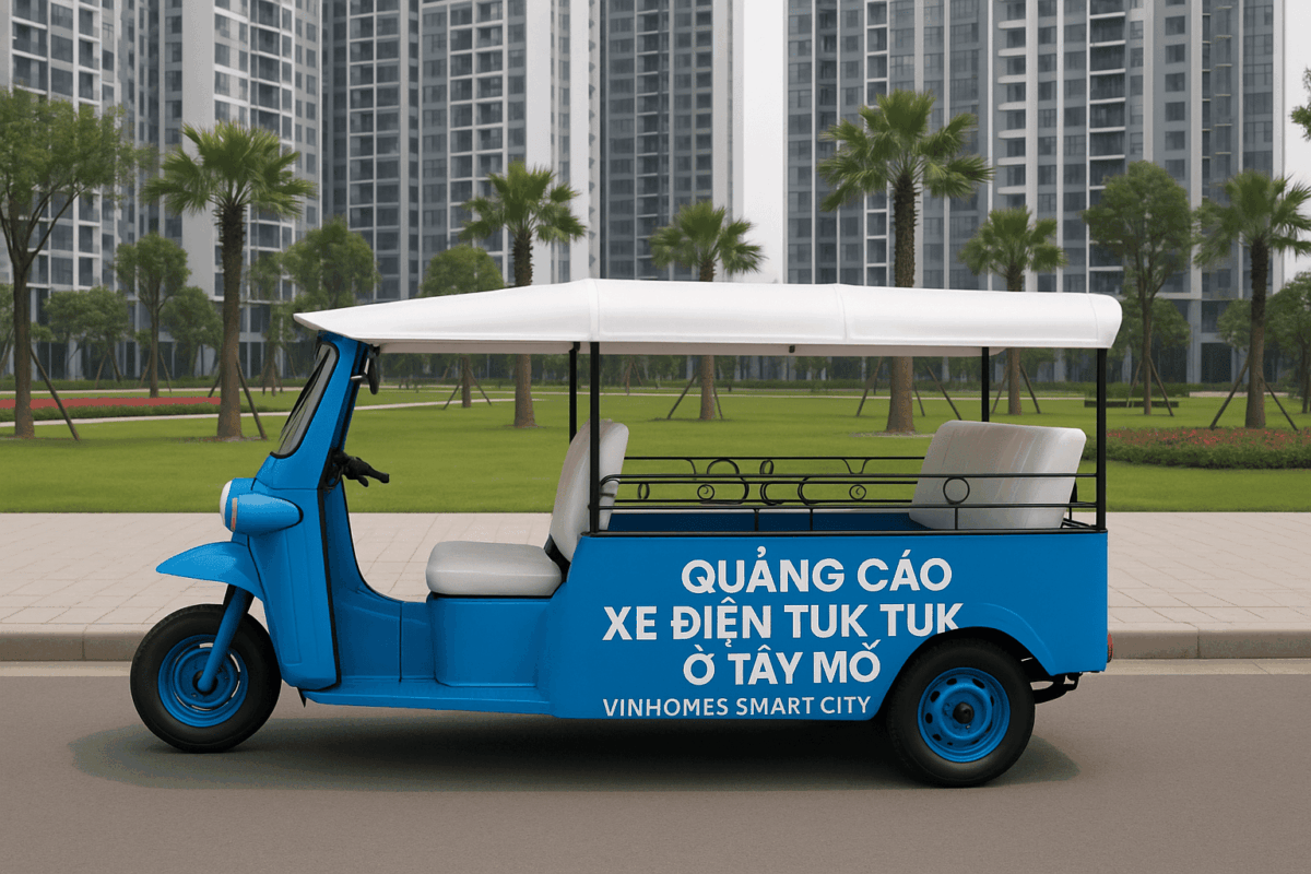 Quảng Cáo Xe Điện Tuk Tuk Ở Tây Mỗ