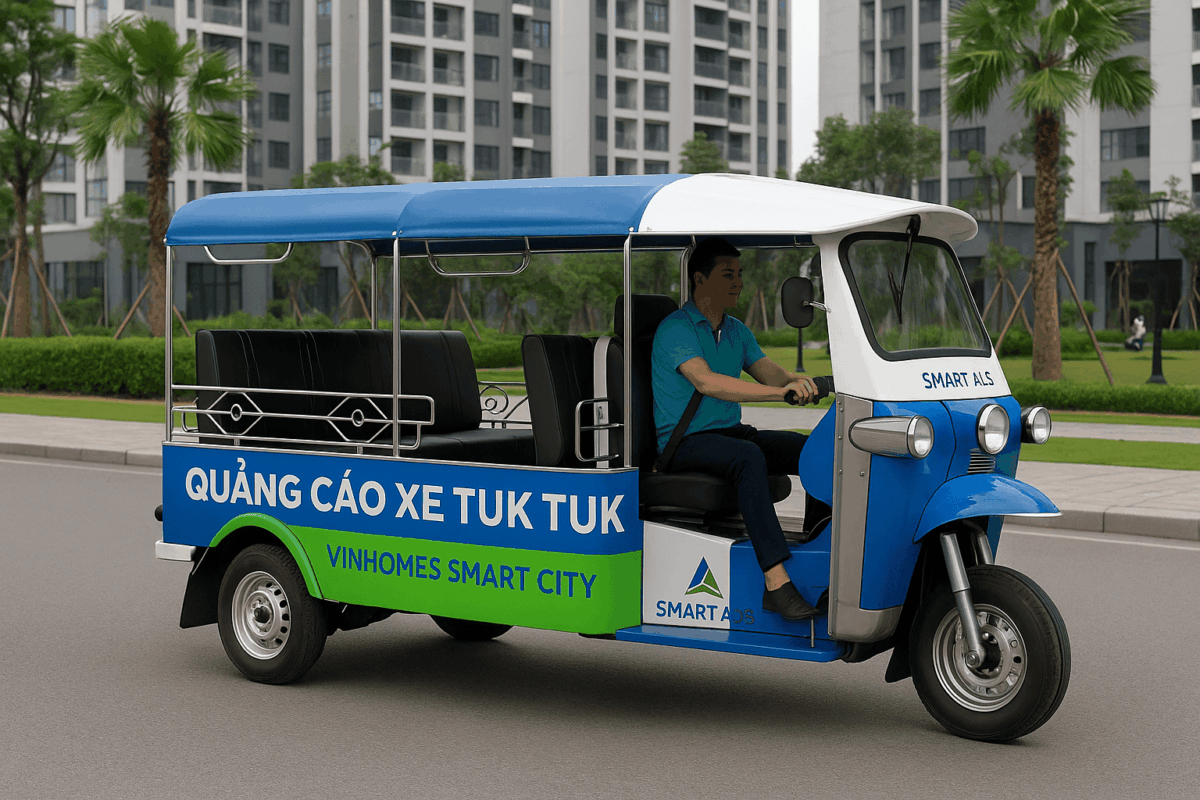 QUẢNG CÁO XE TUK TUK VINHOMES SMART CITY
