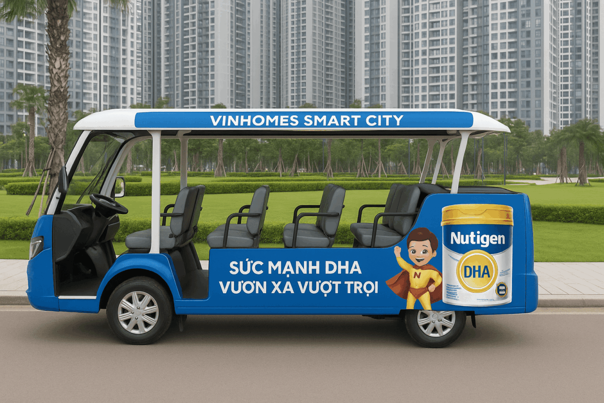 QUẢNG CÁO TRÊN XE ĐIỆN VINHOMES SMART CITY