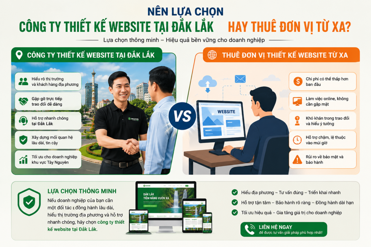 Nên lựa chọn công ty thiết kế website tại Đắk Lắk hay thuê đơn vị từ xa?